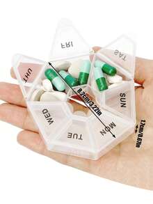 1pc Weekly 7-Day Pill Organizer Box, Rainbow Portable Round Medicine Case, Unscented Thickened Tablet Holder Back To School