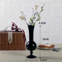 Lake Balaton 1pc Black Glass Vase, Suitable For Dried Flowers, Hydroponics, And Home Decor, Can Be Used As Tabletop Decoration,Halloween Decor, Fall Decor Room Decor Flower Vase - Black - View 18