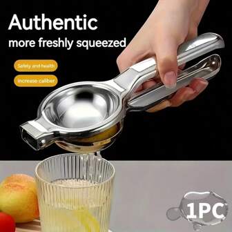 Compact Stainless Steel Manual Juicer - Portable And Easy To Use For Citrus, Pomegranate, Lemon - Perfect For Travel, On-The-Go And Outdoor Use - No Electricity Required, Citrus Juicer Lemon Squeezer Multi-Purpose Juicer Manual Lemon Squeezer Squeeze Home Fruit Juicer