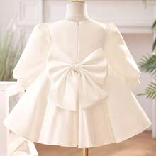 Baby Girls' Dress, Spring Autumn Outfit, Children Gift Dress, Princess Flower Girl Party Dress For Wedding - White - View 2