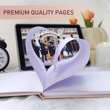 Wedding Guest Book, Guest Book Wedding Reception - Classic Baby Shower Guest Book, 100 Blank Pages For Bridal Shower Birthday Graduation Sign In And Photos, Beige - Pink - View 4