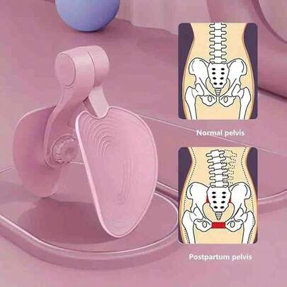 1pc Pelvic Floor Muscle Trainer, Pink, Adjustable, For Thigh Muscle Training, Women's Home Gym Fitness Equipment