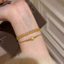 1pc Women's Luxurious Lace Trimmed Wavy Bracelet - Fashionable Versatile Jewelry, Suitable For Daily, Party, Holiday, And Banquet Occasions