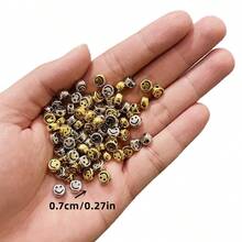 Yiwu Qiyou Accessories Co., LTD 100颗7毫米（0.27英寸）亚克力金色和银色笑脸珠子，DIY珠宝手链配件 - 7mm smiling face beads - 查看 4