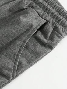 1 Set Men's T-Shirt And Shorts 2 Pieces Outfit, Loose Casual Sports Style, European And American Fashion, Spring/Summer - Dark Grey - View 8