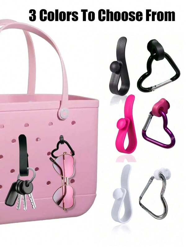 Bolsas e ganchos para chaves, acessórios Bogg Bags, ganchos para bolsas de praia e mini ganchos portáteis com botões, acessórios de viagem leves e de substituição, acessórios versáteis para bolsas de praia em cores sólidas, chaveiros anti-perda, acessórios de viagem reutilizáveis para encontrar suas chaves rapidamente