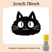 Reusable Cat Themed Stamp, Cute Expression Seal, Small Cat Mark, Teacher's Reward Stamp, Black Ink, Random Shell - one-size - View 6