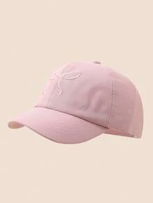 Bow Children's Baseball Cap For Spring Summer, Empty Top Baseball Cap For Girls, UV Ion Sun Hat For Ponytail, Spring And Autumn Sun Hat For Daily Outdoor Activies, For 3-10 Children