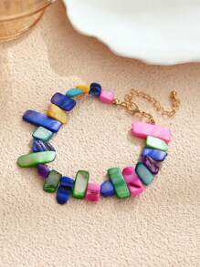 1/2/3/6/9pcs Multi-Color Natural Shell Asymmetrical Stone Sea Star Necklace Bracelet Set, Suitable For Women Spring/Summer Daily, Beach, Holiday & Casual Wear