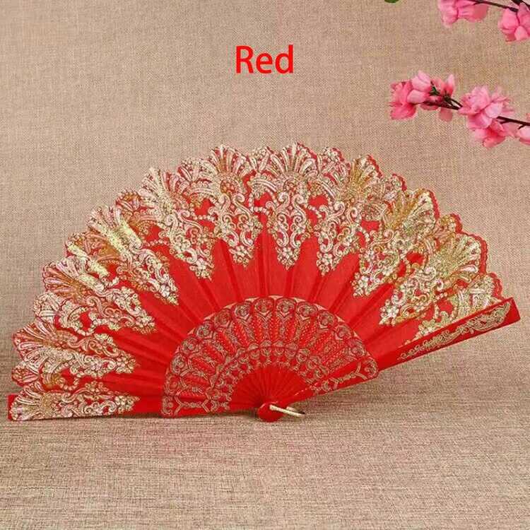 1/2/5pcs Elegant Bohemian Style Fabric Fan With Floral Pattern - Perfect For Weddings, Decorations, Parties, And Gifts | Elegant Design For Special Occasions Like Thanksgiving, Mother'S Day, Father'S Day, And Graduation Events, Wedding Decorations - Multicolor - View 9