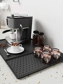 2 tấm thảm cà phê silicon 2 trong 1 & thảm lau bát đĩa, thảm quầy pha cà phê 24''x16'' có thảm lau bát đĩa có thể tháo rời cho mặt bàn bếp, phụ kiện quầy pha cà phê vừa vặn dưới máy pha cà phê, máy pha cà phê, bình pha cà phê, máy pha cà phê espresso, giá để bát đĩa - Nhiều màu - Xem 13