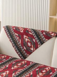 1 buc pernă de canapea în stil boem, țesătură chenilă, jacquard, husă de canapea artizanală, lavabilă, prietenoasă cu animalele de companie, pernă de protecție pentru canapea, universală, antiderapantă, potrivită pentru decorarea camerei, Advanced Sense (roșu, 90x90cm, scaun unic)