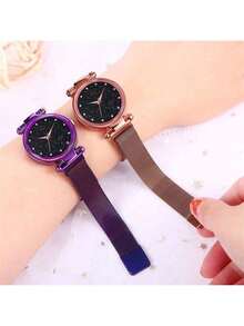 Women's Sky Shiny Rhinestone Analog Watch With Magnetic Clasp - 無色 - 查看 5