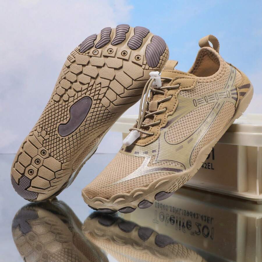 2025 Plus Size New Beach Shoes For Men & Women, Swimming Shoes, Quick Dry Outdoor Beach Sandals, Ladies Water Shoes, Anti-Slip River Trekking Shoes - Khaki - View 1