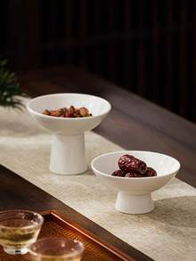 1 件简约复古陶瓷脚盘、茶点盘、水果盘、甜点盘、糕点盘、寿司和开胃菜盘、入口装饰、桌面装饰、珠宝收纳托盘