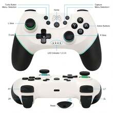 适用于 的无线控制器，Switch Pro 控制器兼容 Switch/Switch Lite/Switch OLED，可编程游戏手柄，带摇杆、唤醒和连发功能（升级版） - 彩色 - 查看 12