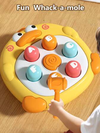 1 件木槌鸭打地鼠玩具，趣味互动游戏玩具，适合 3 岁以上儿童的早教玩具，男孩和女孩，无需电池