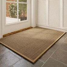 1pc Entryway Floor Mat, Woven Linen Doormat, Rubber Carpet, Anti-Slip Home Entrance Doorway Rug