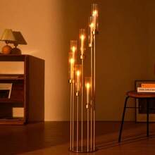 2 件/4 件多臂金色金属烛台 | 高落地烛台套装，适用于圣诞节、婚礼、家居、万圣节派对装饰