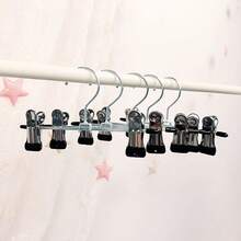 10PCS Pants Hangers With Clips For Baby Closet Organizer Space Saving For Baby Socks ,Hats,Baby Bibs Adjustable Non-Slip Trouser Hangers - Multicolor - View 7
