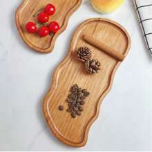 1pc Asymmetrical Rosewood Tray, Wooden Tray For Home Use, Tea Tray, Cup Tray, Breakfast Tray, Can Hold Pastries, Breads, Snacks, Desserts, Also Suitable For Commercial Serving Tray