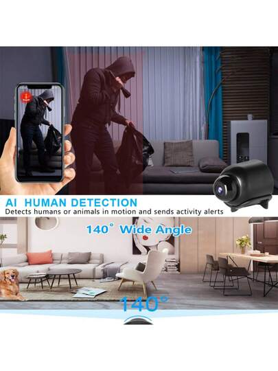 Pc/ Wireless WiFi IP Camera, 1080P HD Home Security Camera Remote App Control, Motion Detection Alert, Sound Monitoring, USB Powered, Compact Easy Installation, Pet Monitoring view 3