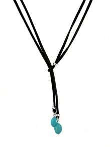 1pc Adjustable Y-Shaped Turquoise Necklace, Bohemian Style Suitable For Women's Daily And Holiday Wear
