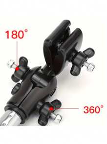 1 pieza Soporte ajustable para paraguas de acero inoxidable para bicicletas, sillas de ruedas, bicicletas, accesorios de carros de golf, con soporte para sombrilla giratoria a 180 grados para uso en exteriores, con soporte plegable, de aproximadamente 25 cm/9,84 pulgadas, incluye clip de fijación de paraguas y llave, marco 100% de metal, color negro, montura de paraguas versátil | Diseño de sujeción segura | Construcción de acero inoxidable, para refrescarse en verano, playa, viajes