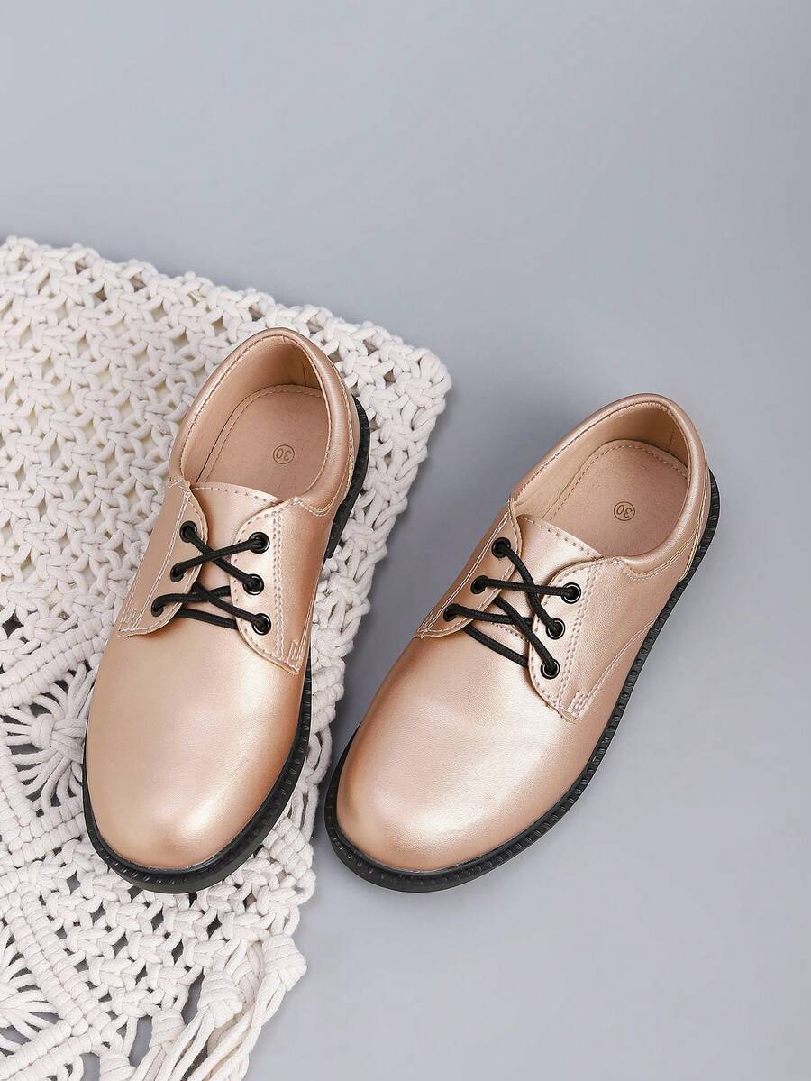 Spring New British Style Fashion Boys' Middle & Large Kids Tuxedo Loafers, Stage Performance Shoes - Champagne - View 1