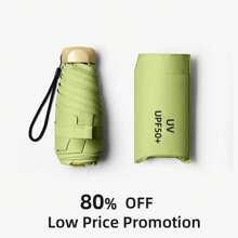 80% Off Mini UV Umbrella Small Pocket Travel Rain Parasol Vinyl Folding Sun Shade Umbrella UPF50+ Portable Capsule Umbrellas