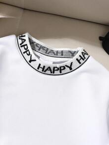 Áo thun cổ tròn in chữ thời trang giản dị cho bé trai mới về, Xuân/Hè - trắng - Xem 5