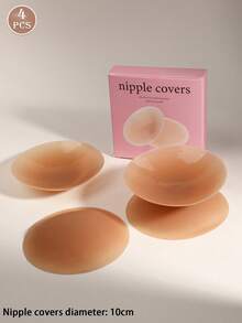 Cubrepezones reutilizables ultra delgados, vienen con caja de regalo para almacenamiento, pétalos adhesivos invisibles para el pecho, fácil de llevar, lencería y accesorios de lencería, previenen la vergüenza por la protuberancia del pezón - Café integral - Ver 11