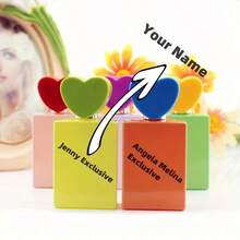 3 buc sticle de parfum personalizate, pătrate, de culoare bomboane, de 30 ml, cu pulverizator, reutilizabile, în formă de inimă, potrivite pentru cadouri unice personalizate de ziua de naștere, Ziua Îndrăgostiților, culoare aleatorie a sticlei