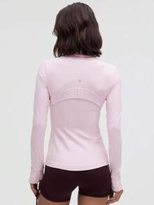 Define Jacket Nulu Women's Lightweight, Full Zip Running Track Jacket-For Yoga Gym Running-Sweat-Wicking-Yoga-All Seasons Sport-Spring/Summer-Autumn/Winter-Back To School - Pink Organza - 查看 3