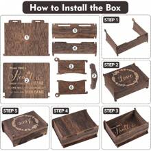 2025Hot SaleAodaer Wedding Guest Book Drop Top Frame Heart Drop Wood Guest Book With Stand 122 Wooden Hearts Pens Box Blackboard Rustic Wedding Decorations Reception Shower, Brown