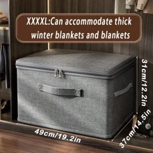 1 pezzo Scatola di storage pieghevole per casa con coperchio, contenitore di archiviazione file multi-funzionale con zip doppia, scatola di storage per vestiti in tessuto Oxford stile cassetto, per jeans, maglioni, decorazione autunnale, decorazione festiva, decorazione per la stanza, decorazione da camera da letto, decorazione per armadio