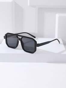 4pcs Retro Square Frame Aviator Dual-Bridge Fashion Eyeglasses, Daily Wear - Multicolor - View 5