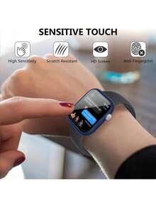 10 件男女款 PC + 钢化玻璃全框保护壳，防震时尚表壳，兼容 38/40/41/42/44/45/46/49 毫米，兼容 Ultra/SE/Series 10/9/8/7/6/5/4/3/2/1，智能手表配件