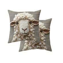 1pc Cozy Sheep Design 45x45 Cm Super Soft Short Plush Throw Pillow Cover - Vintage Style, Zippered, Hand Washable - Ideal For Sofa & Bedroom Decor (Pillow Insert Not Included), Throw Pillows For Couch - Multicolor - View 8