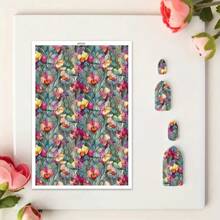 1 Blatt Transferpapier für Polymer-Ton, retro 3D Blumen Polymer-Ton Transferpapier für Polymer-Ton Ohrringe, vintage Blume Gänseblümchen Transferpapier Ton Schmuckherstellung Ölgemälde Schmuck