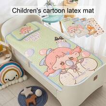 2pcs/Set Baby Summer Cooling Latex Bedding Set, Breathable Latex Mattress Pad + Pillow Case, Toddler Cooling Mat, Cute Cartoon Print Pattern, Children's Bedroom, Holiday/Birthday Gift