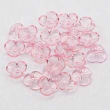 200pcs Colorful Transparent Acrylic Flower Beads For DIY Bracelet Necklace Jewelry Making Spacer