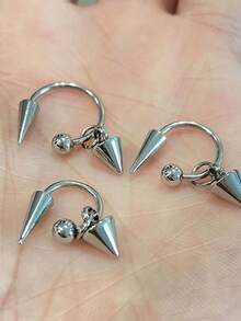 1 件可拆卸不锈钢弯杠螺纹尖刺眉骨穿孔耳环适合女士 Y2K 情绪派对饰品