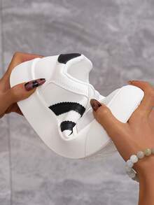 女士 2025 年春夏休闲运动鞋 - 轻质 PU 外层低帮鞋，透气面料衬里，柔软橡胶鞋底和条纹设计，适合学校、办公室、休闲装 - 卡其色 - 查看 10