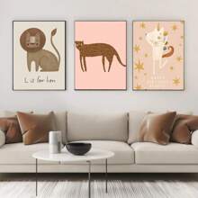 1pc Cute Rabbit Bird Geese Leopard Dog Poster Stickers Art Wall Murals Decor Game Room Decor Gifts Kawaii Painting Cat Cars Optional Frame ﻿