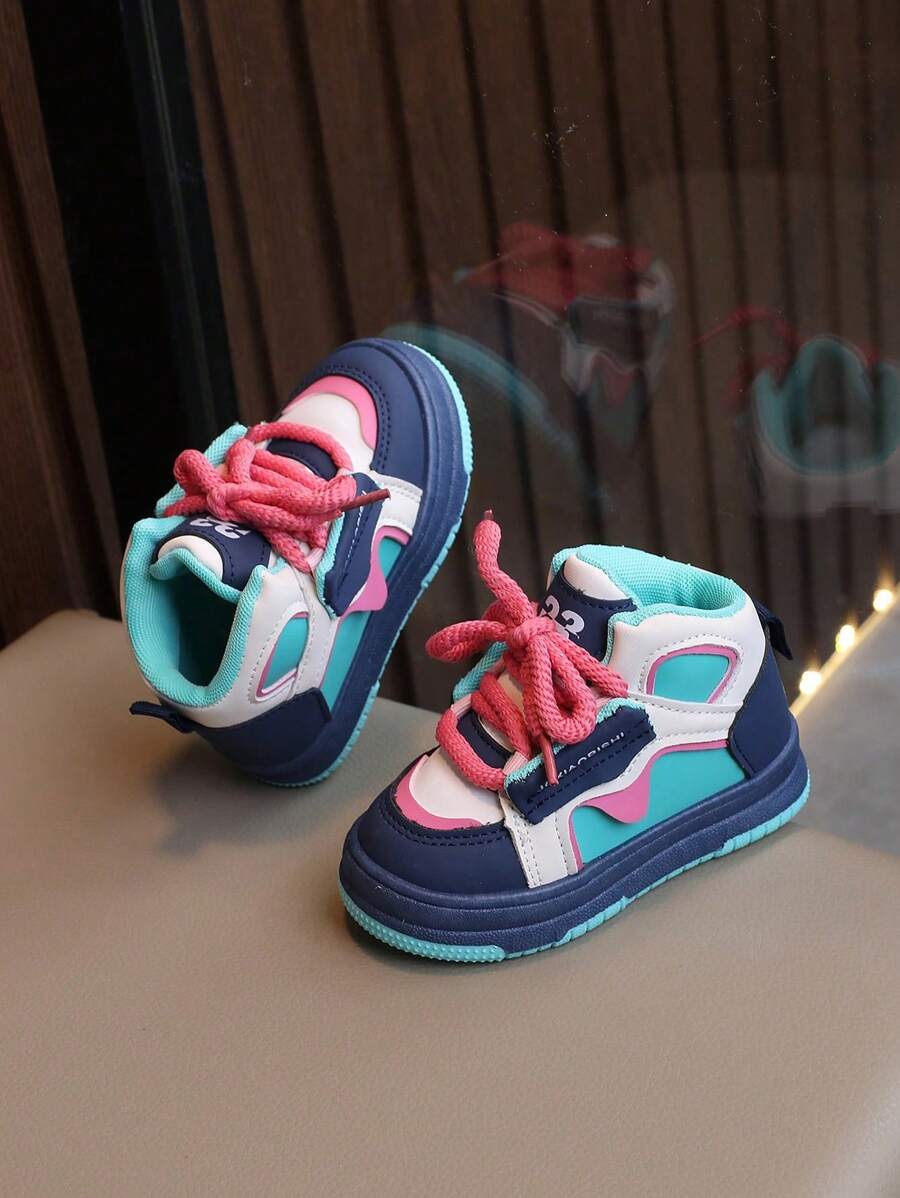 1 Paar lässige Mode Baby Sportschuhe, Kleinkind Jungen Mädchen Studentenschuhe, Farbblock, leicht & langanhaltend, geeignet für Outdoor, Lässig, Laufen, Ganzjahres Kindersportschuhe