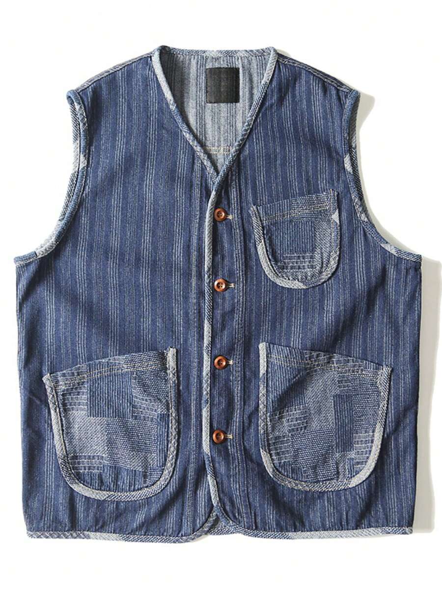 Men Vests - Sprany denim niebieski - Zobacz 1