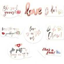 23PCS Set Of Bridal Wedding Photo Supplies, Wedding Photo Booth Props, Rose Gold Bachelor Party Decorations, Suitable For Brides To Be, Parties, Gift Accessories, Wedding Gift Supplies, Wedding Decorations, Festivals