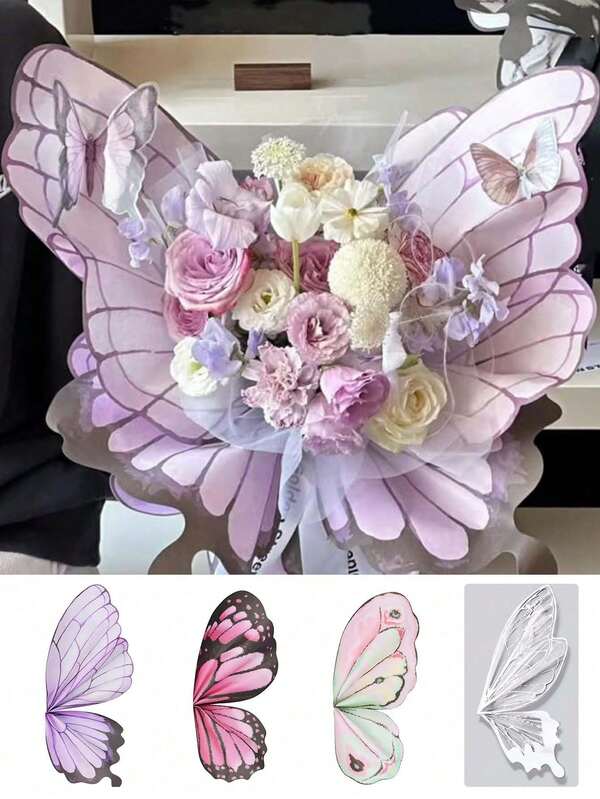 Waterproof Butterfly Bouquet Wrapping Paper, Flower Bouquet Wrapping Paper, For Flower Shop, Wedding, Birthday DIY Crafts
