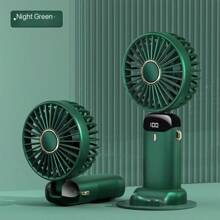 1 pièce Mini ventilateur portable rechargeable USB, petit ventilateur électrique pliant avec affichage numérique, ventilateur de cou portable pour dortoir, bureau